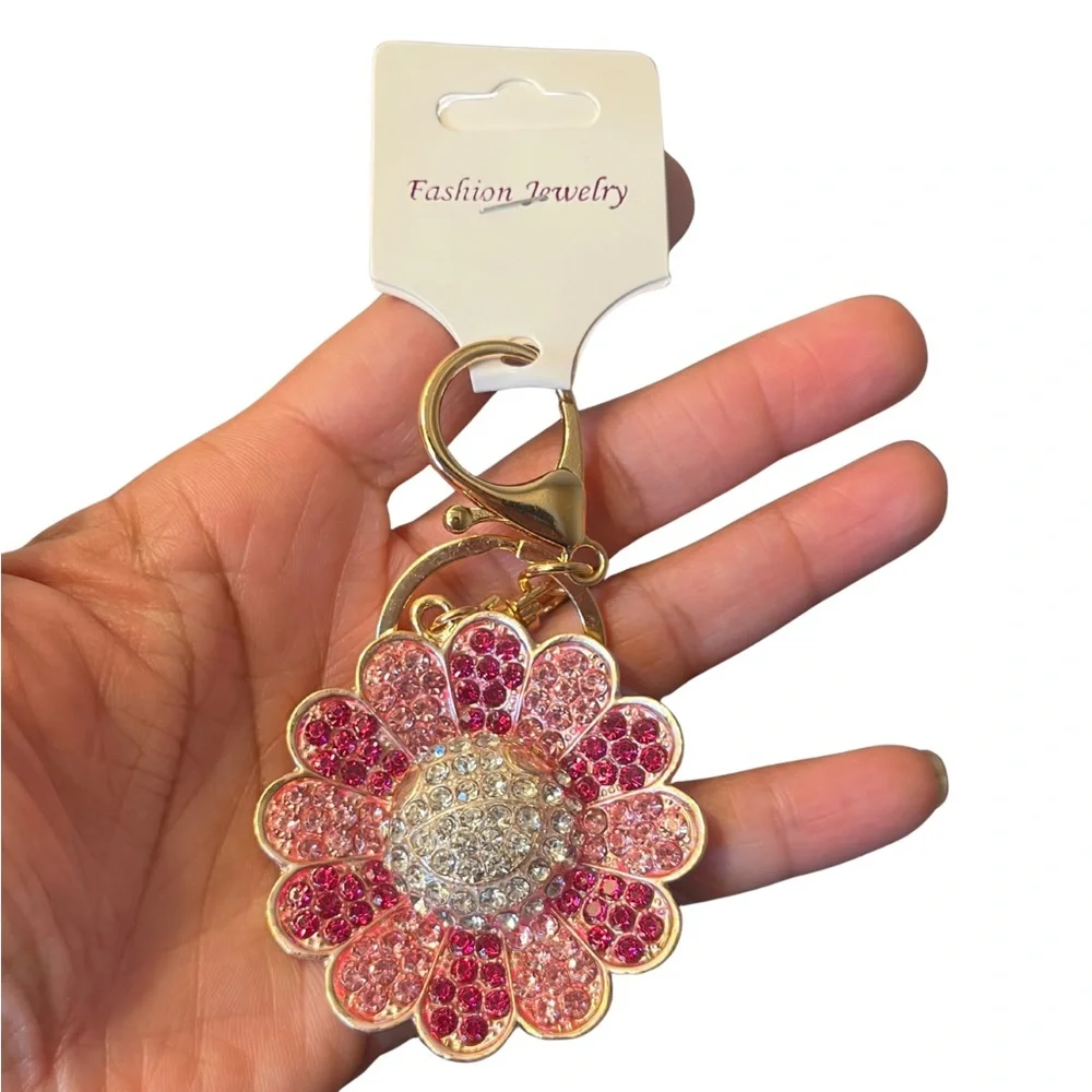 Sunflower Bling Crystal Keychain/Bag Charm - Picture 3 of 5
